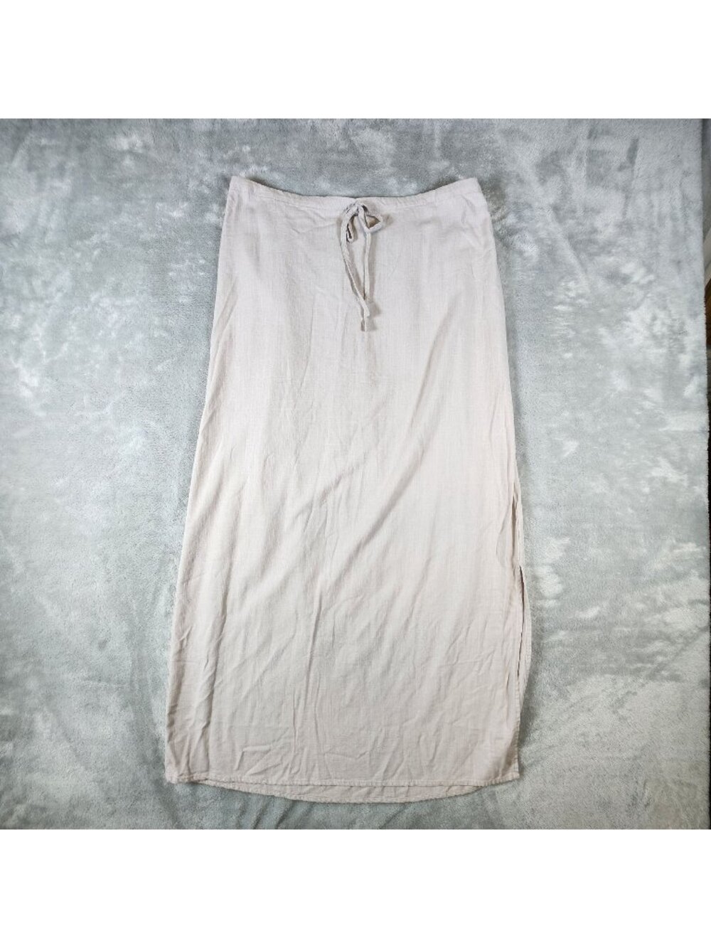 Happily Grey Maxi Euro Summer Skirt XL Drawstring Stretch Minalminist Lagenlook